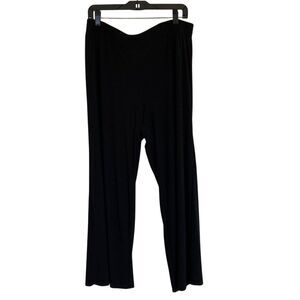 IMAN Women's Pull On Wide Leg Pant Size 1XP Black Slinky‎ Knit